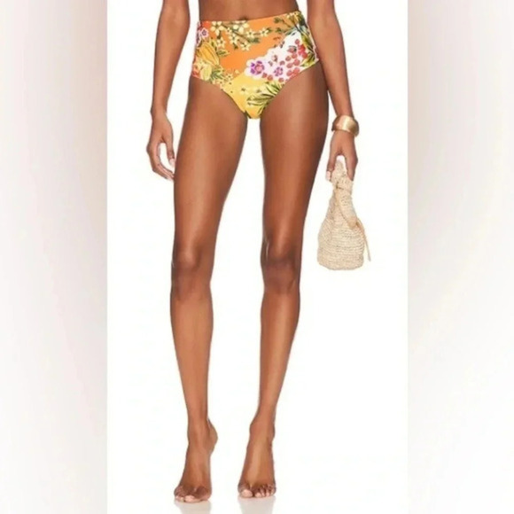 Agua Bendita Alicia Reversible High Waist Bikini Bottom in Vita Multicolor B1007 - Picture 1 of 4